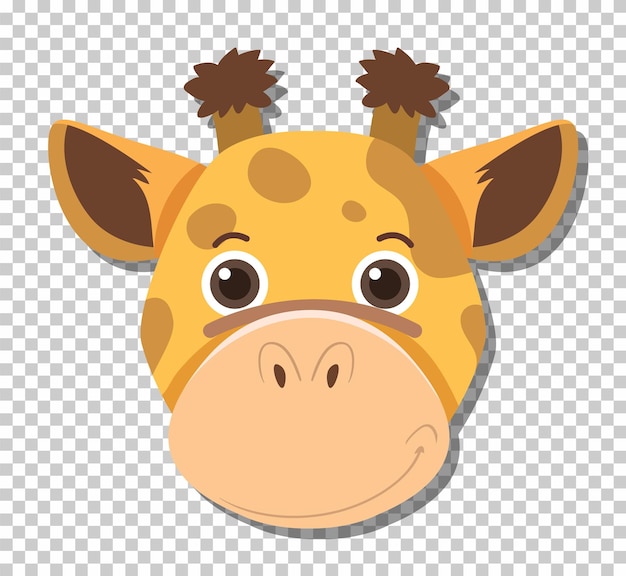 Free vector cute giraffe head in flat cartoon style