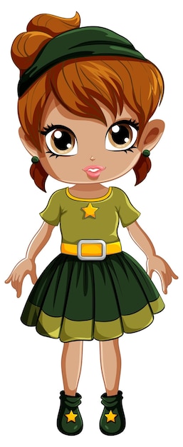 Free vector cute girl cartoon character wearing headband