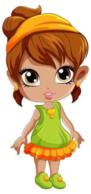 Free vector cute girl cartoon character wearing headband