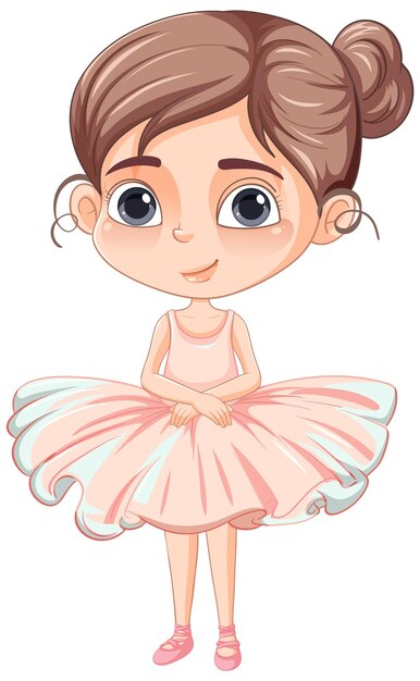 Милый персонаж мультфильма о девушке в розовом балетном костюме