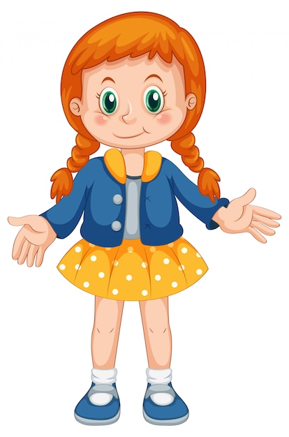 Free vector a cute girl character