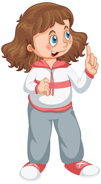Free vector a cute girl character
