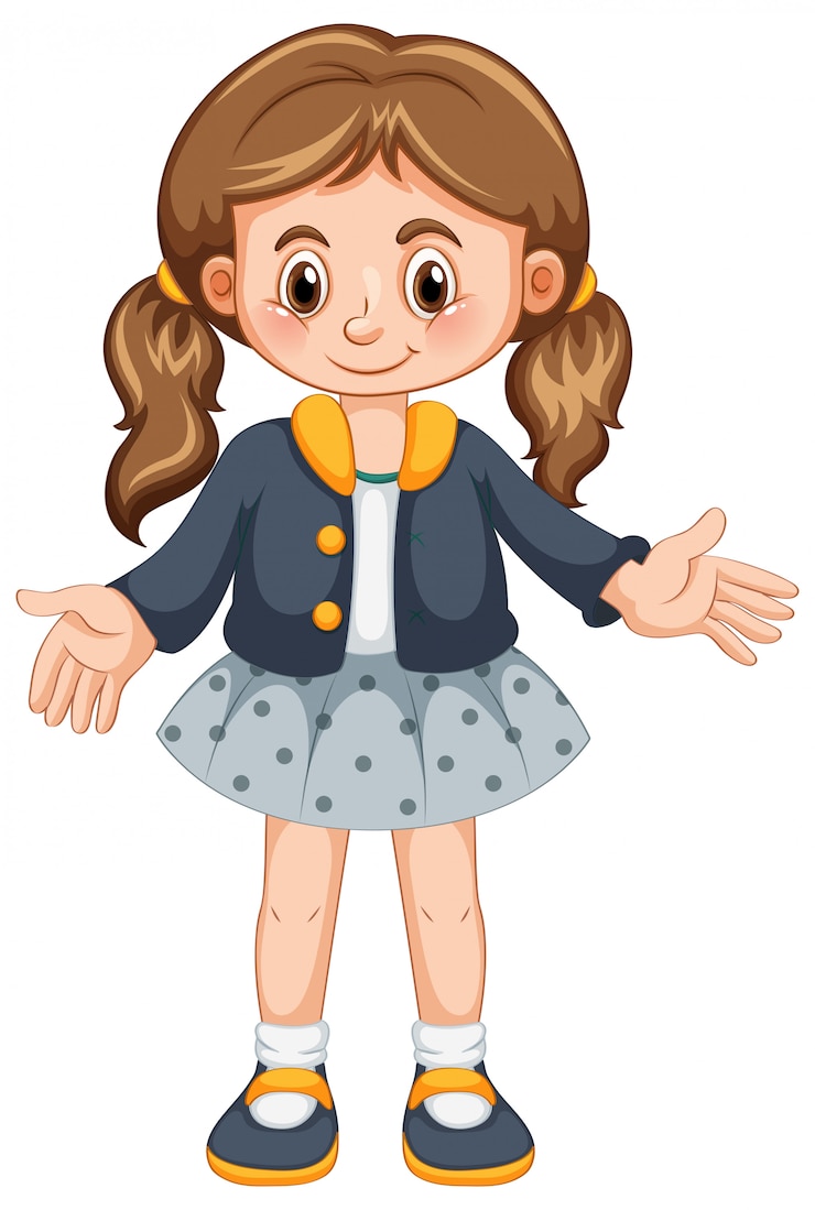 Free Vector a cute girl character