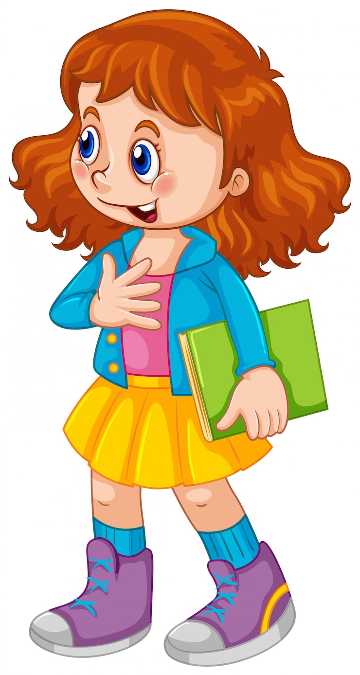 Free Vector a cute girl character