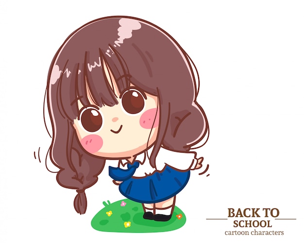 かわいい女の子は本を読む漫画のキャラクターイラスト 無料のベクター かわいい女の子は本を読む漫画のキャラクターイラスト 無料のベクター