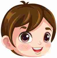 Free vector cute girl head cartoon happy