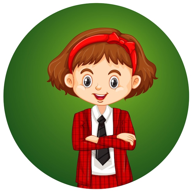 Free vector cute girl on round background