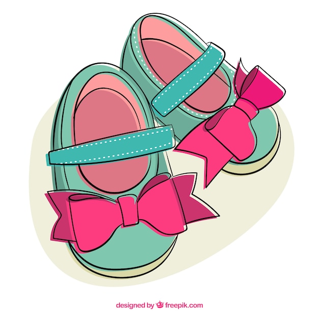 Бесплатное векторное изображение Симпатичные девушки обувь иллюстрация
