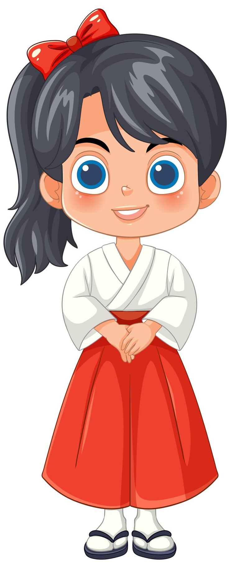 Free Vector cute girl in traditional outfit