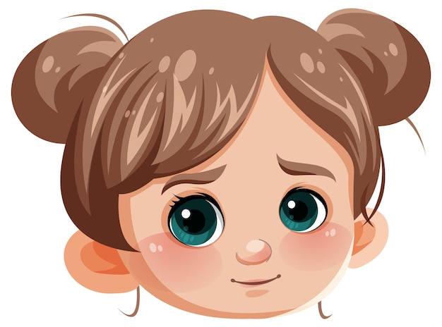 Free vector cute girl with hair bun