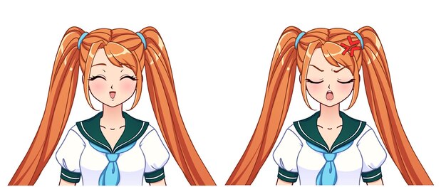 私のバレンタインのアニメイラスト プレミアムベクター