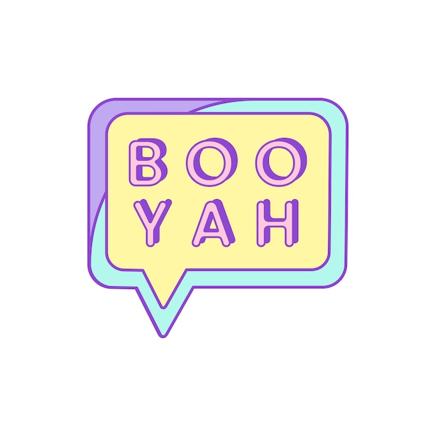 Cute and girly Boo Yah badge vector