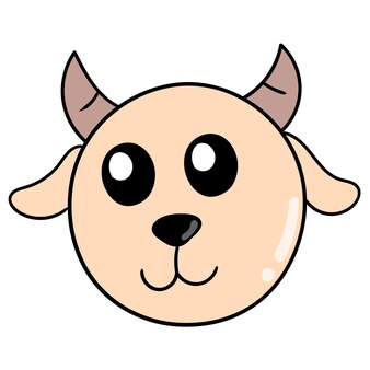 かわいい幸せなヤギのマスコットロゴのセット プレミアムベクター かわいい幸せなヤギのマスコットロゴのセット プレミアムベクター