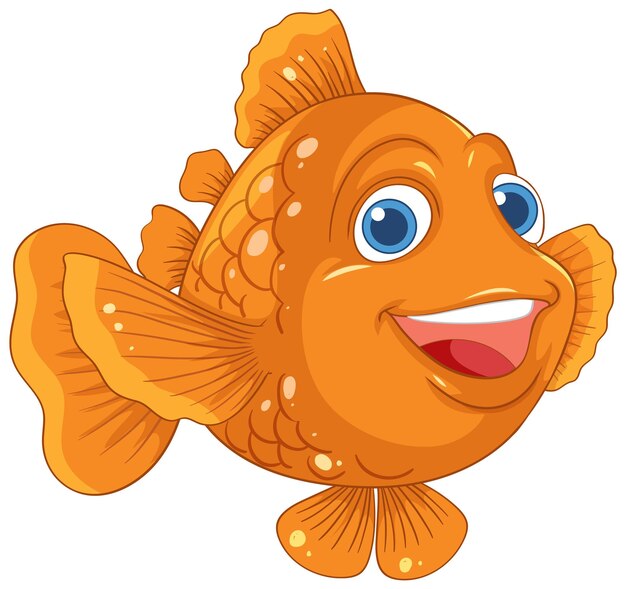 Cute Goldfish Cartoon Illustration