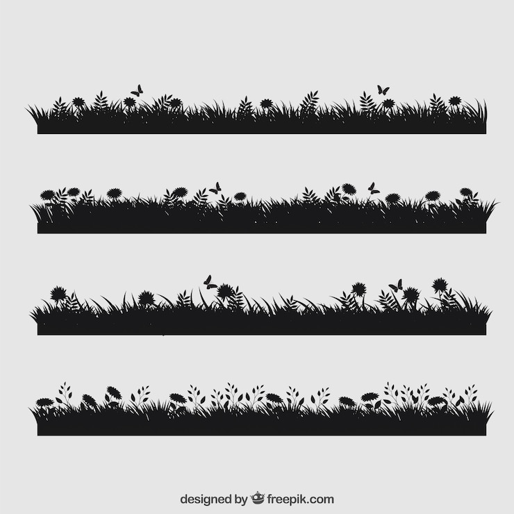 Free Vector cute grass collection