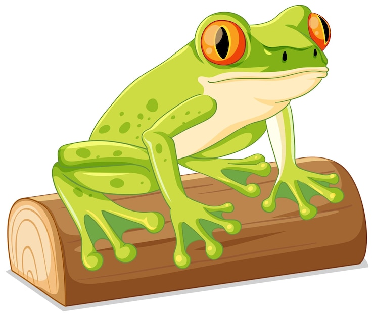 Free Vector cute green frog cartoon isolated