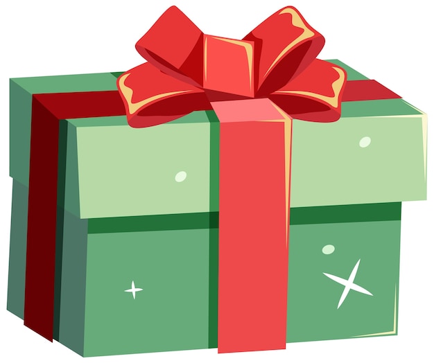 Бесплатное векторное изображение Симпатичная зеленая подарочная коробка