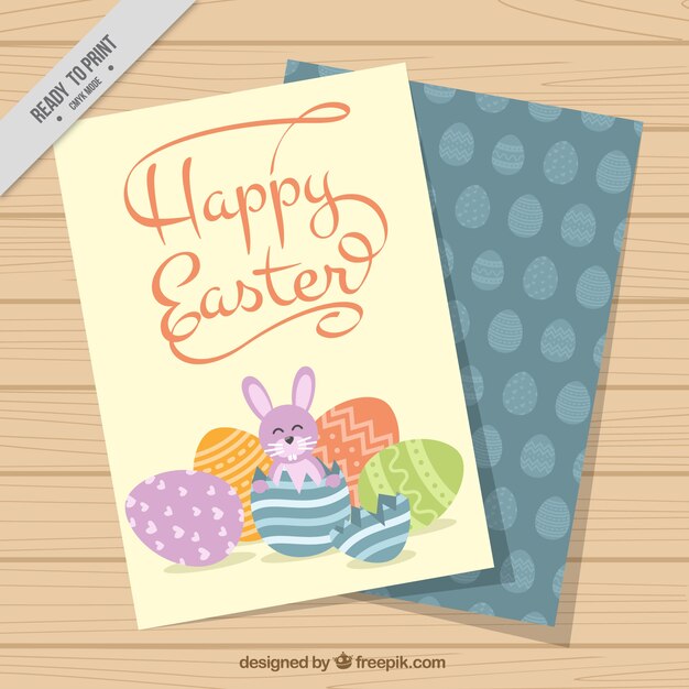 Cute greeting card for easter day