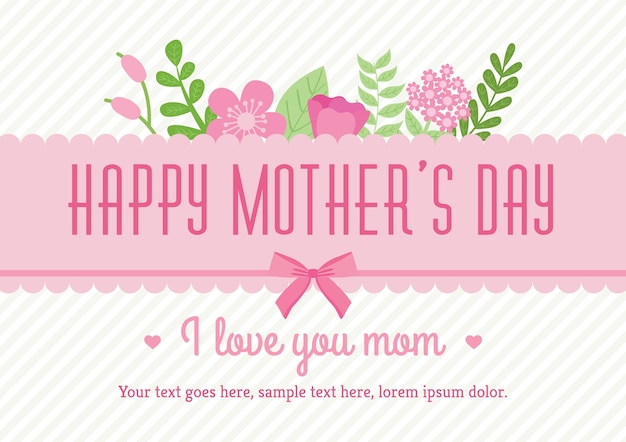 cute greeting card of mother day