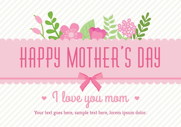 Cute greeting card of mother day