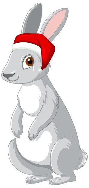 Free vector cute grey rabbit cartoon character