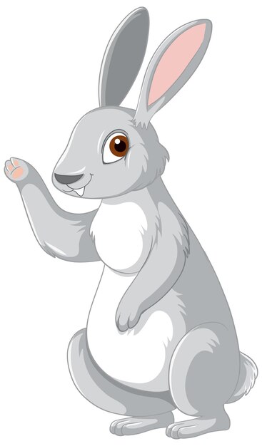 かわいい灰色のウサギの漫画のキャラクター