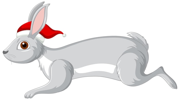 Free vector cute grey rabbit cartoon character