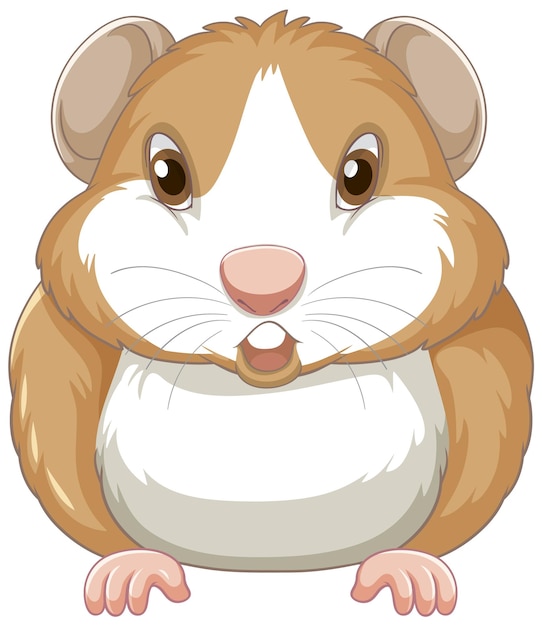 Free vector a cute guinea pig on white background