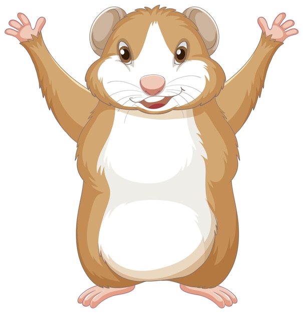 Free vector a cute guinea pig on white background