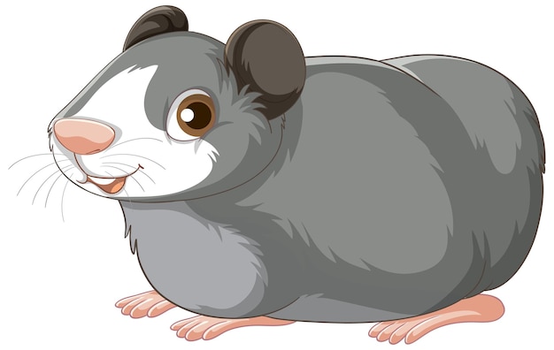 Free vector a cute guinea pig on white background