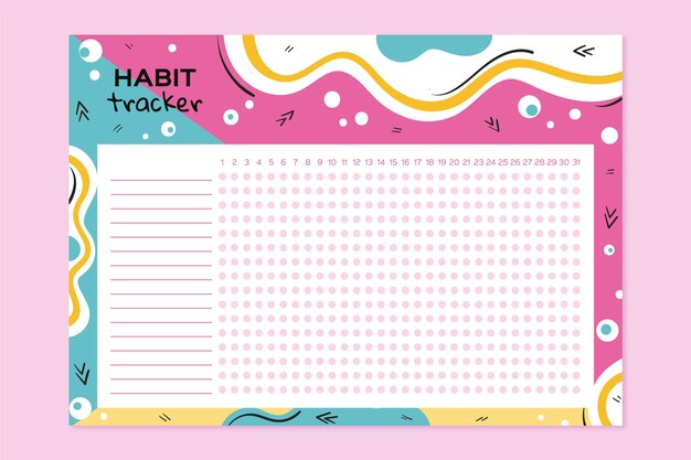 Cute habit tracker template