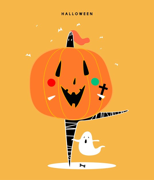 Cute Halloween day concept illustration