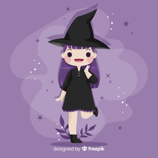 Cute halloween witch