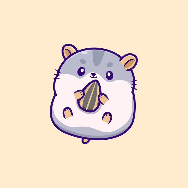 Cute hamster eating sunflower seed