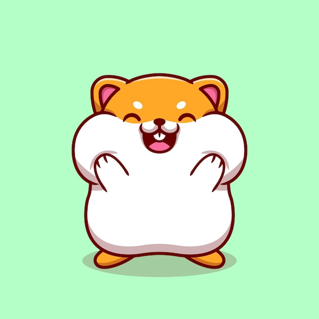 Free vector cute hamster holding the cheek cartoon illustration.