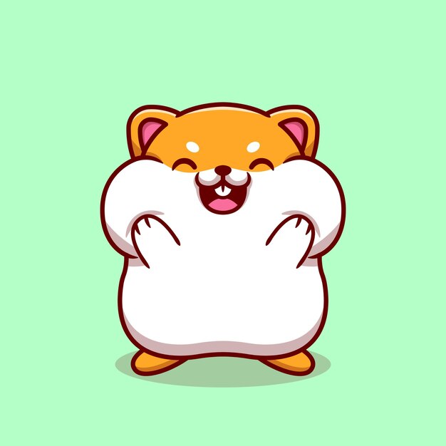 かわいい幸せなハムスターの漫画のキャラクター 動物の性質が分離されました プレミアムベクター