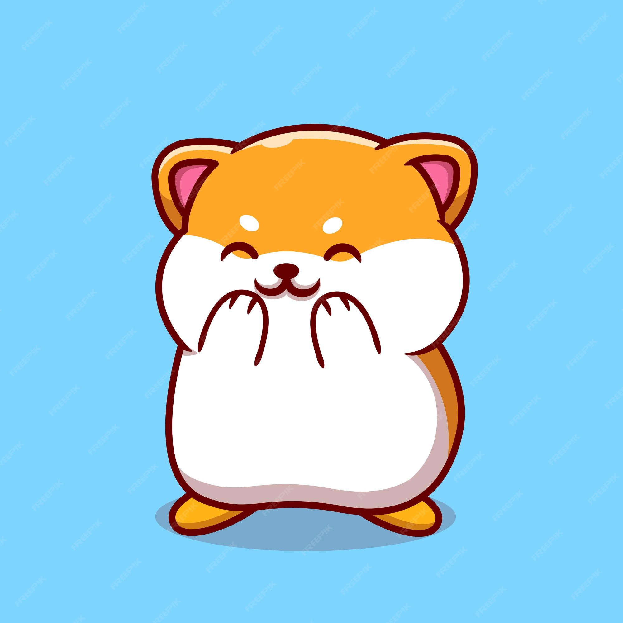 かわいいハムスター笑う漫画イラスト プレミアムベクター