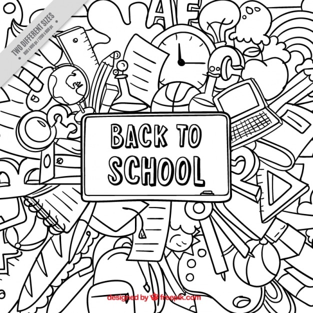 Free vector cute hand drawn background for back to school