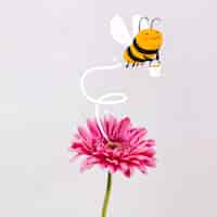Бесплатное векторное изображение Симпатичные рисованной пчелы с банкой меда