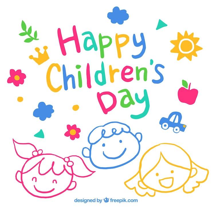 無料Vector かわいい手描きの子供の日のデザイン
