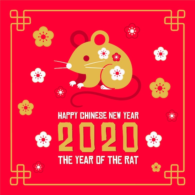 Cute hand drawn chinese new year