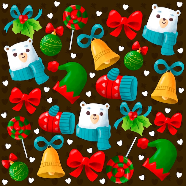 Cute hand drawn christmas background