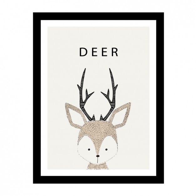 Free vector cute hand drawn deer design