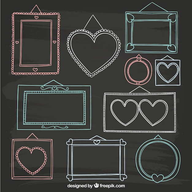 Free vector cute hand drawn frames