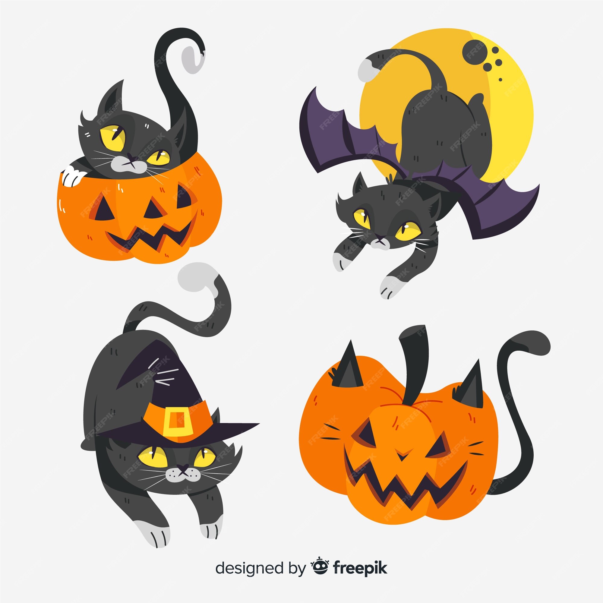 Halloween Black Cat free vector icons designed by Freepik