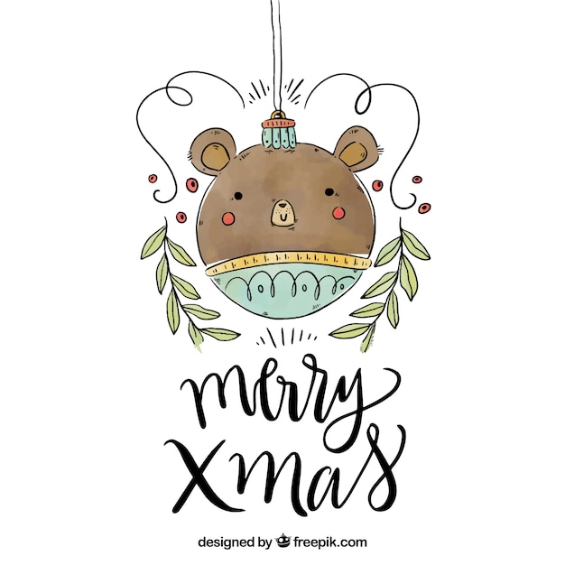 Free vector cute hand drawn merry christmas