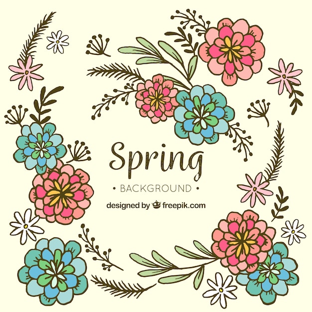 Cute hand drawn spring background