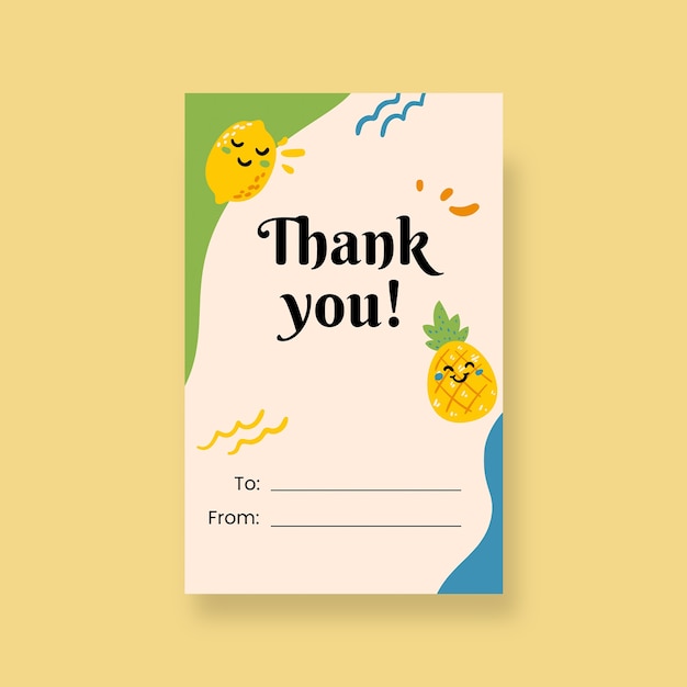 Cute hand drawn thank you gift tag