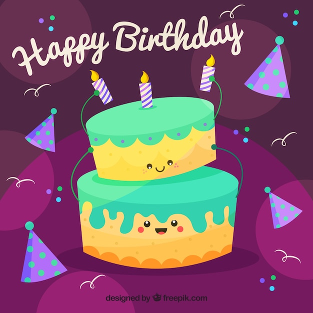 Free vector cute happy birthday background