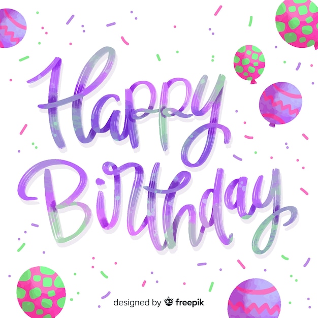 Free vector cute happy birthday lettering